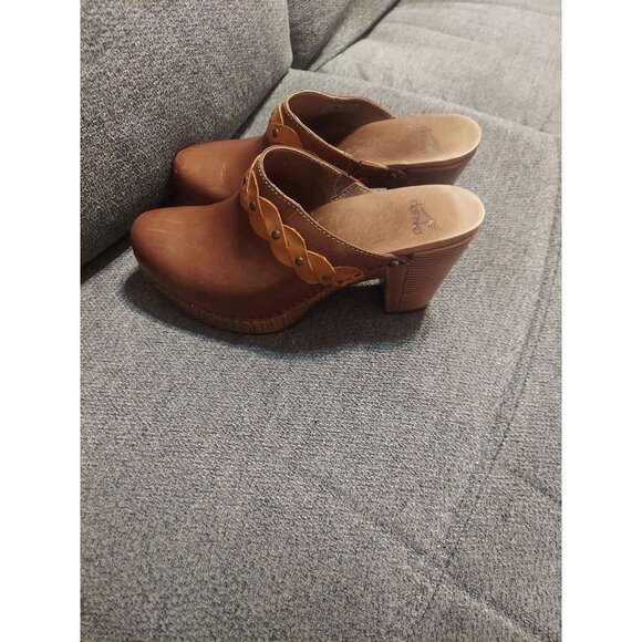 Dankso Rach Braided Clog Heels Size 39 Brown Leather 1800767800 Dress Clogs - Picture 3 of 11